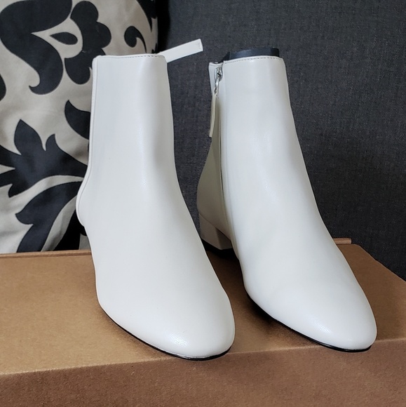 mango white ankle boots